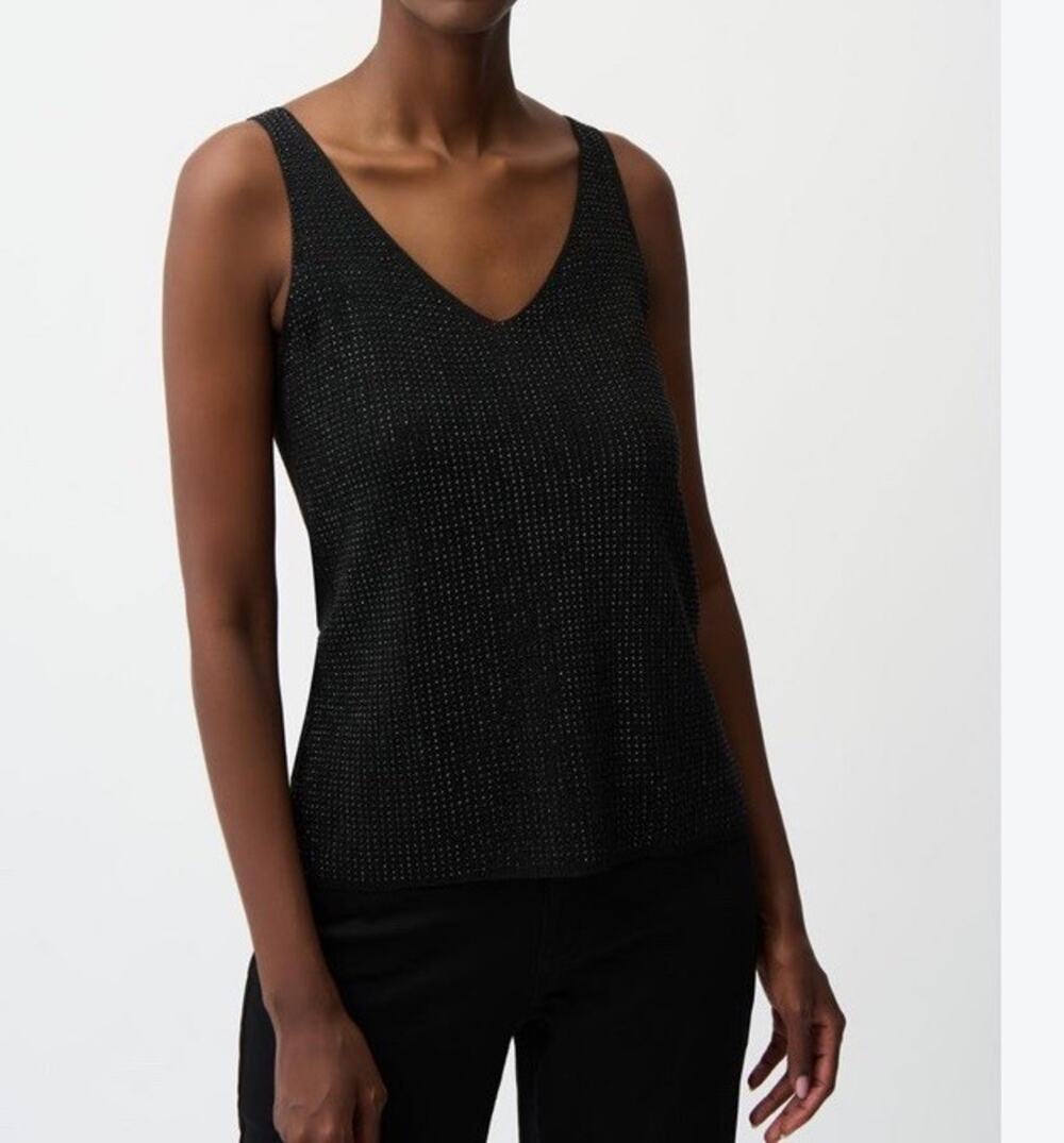 Joseph Ribkoff - Rhinestone Tank in Black Size L